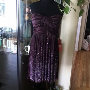 burgundy beaded dress